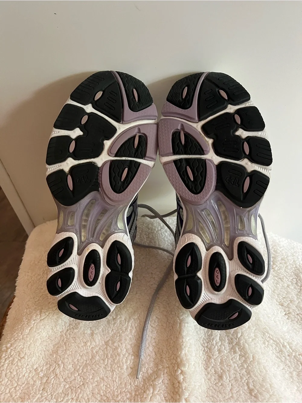 Asics Gray and Purple Women's Running Sneakers